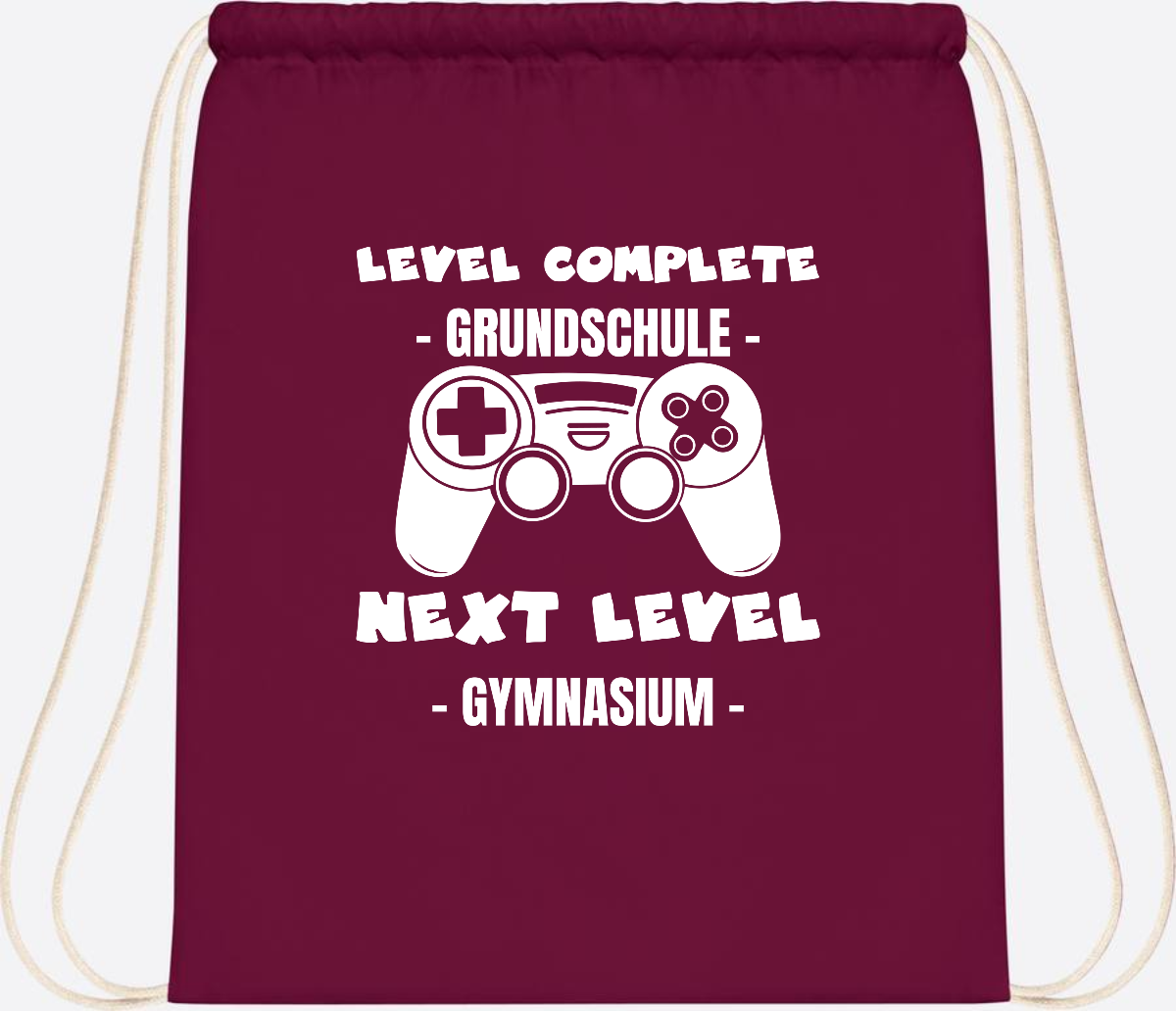 Turnbeutel Level Complete Gymnasium – Personalisiert mit Name - Burgundy