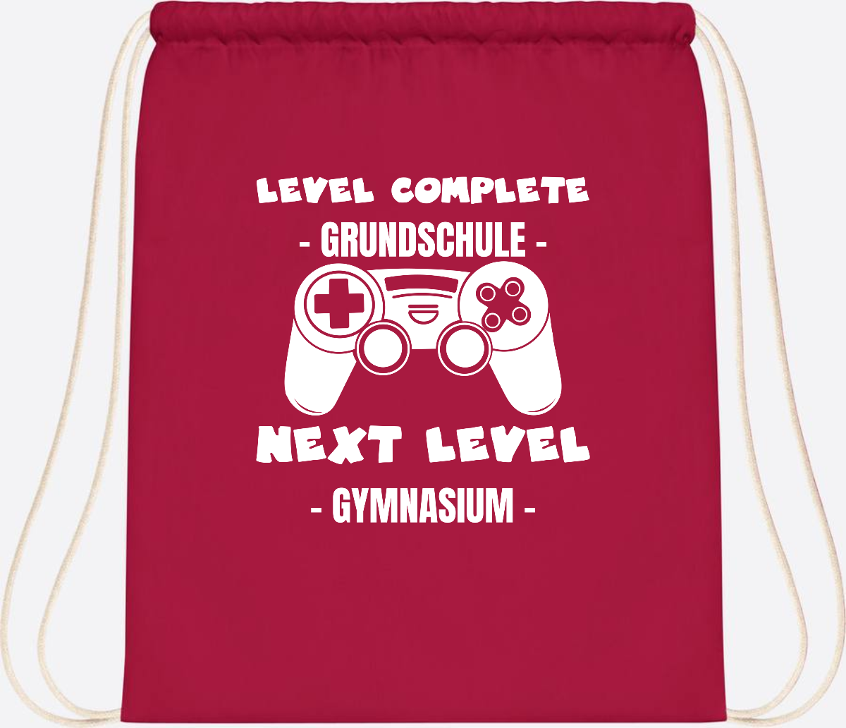 Turnbeutel Level Complete Gymnasium – Personalisiert mit Name - Classic Red