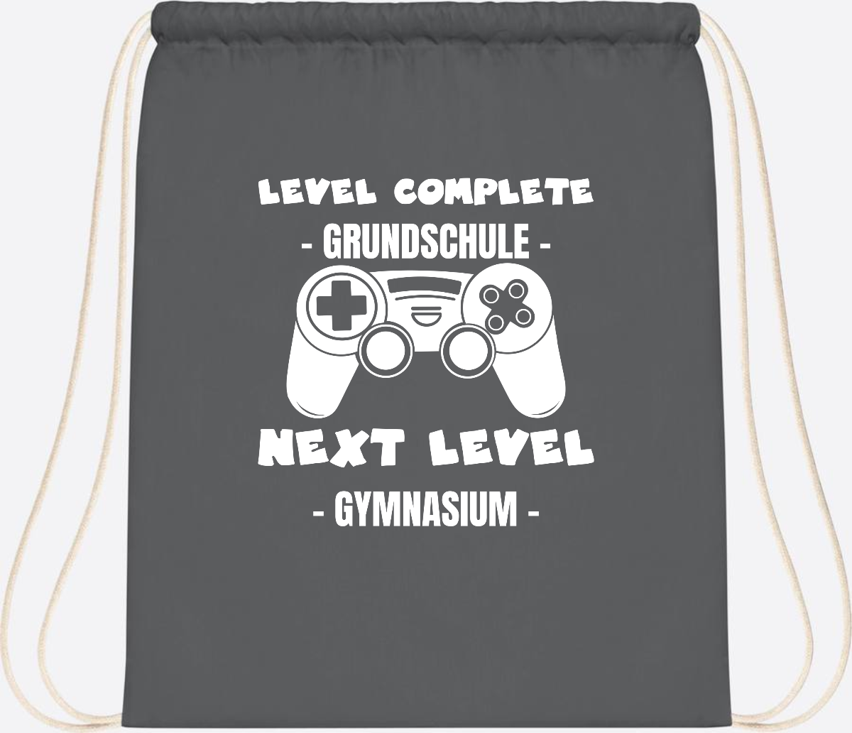Turnbeutel Level Complete Gymnasium – Personalisiert mit Name - Graphite Grey