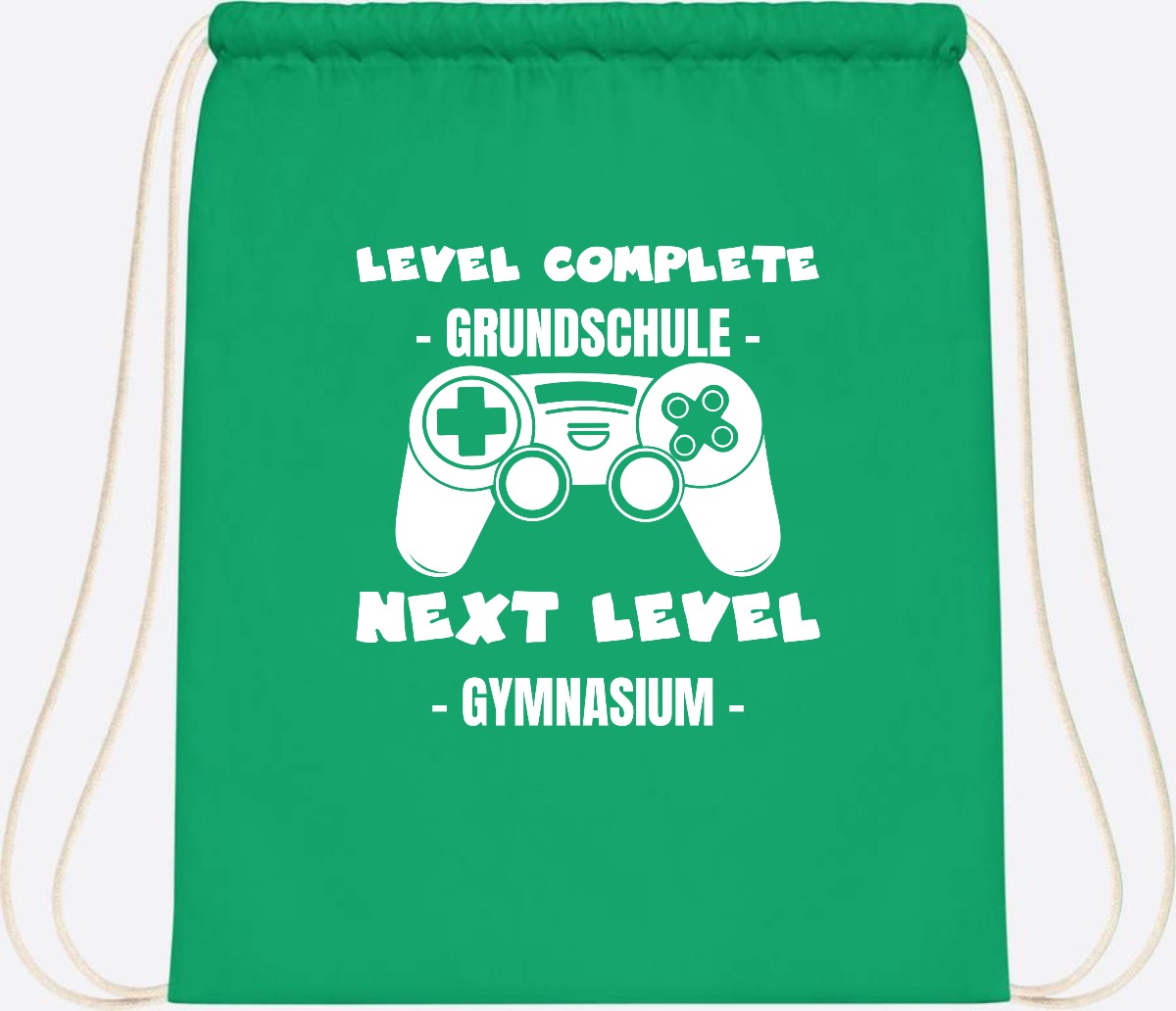 Turnbeutel Level Complete Gymnasium – Personalisiert mit Name - Kelly Green