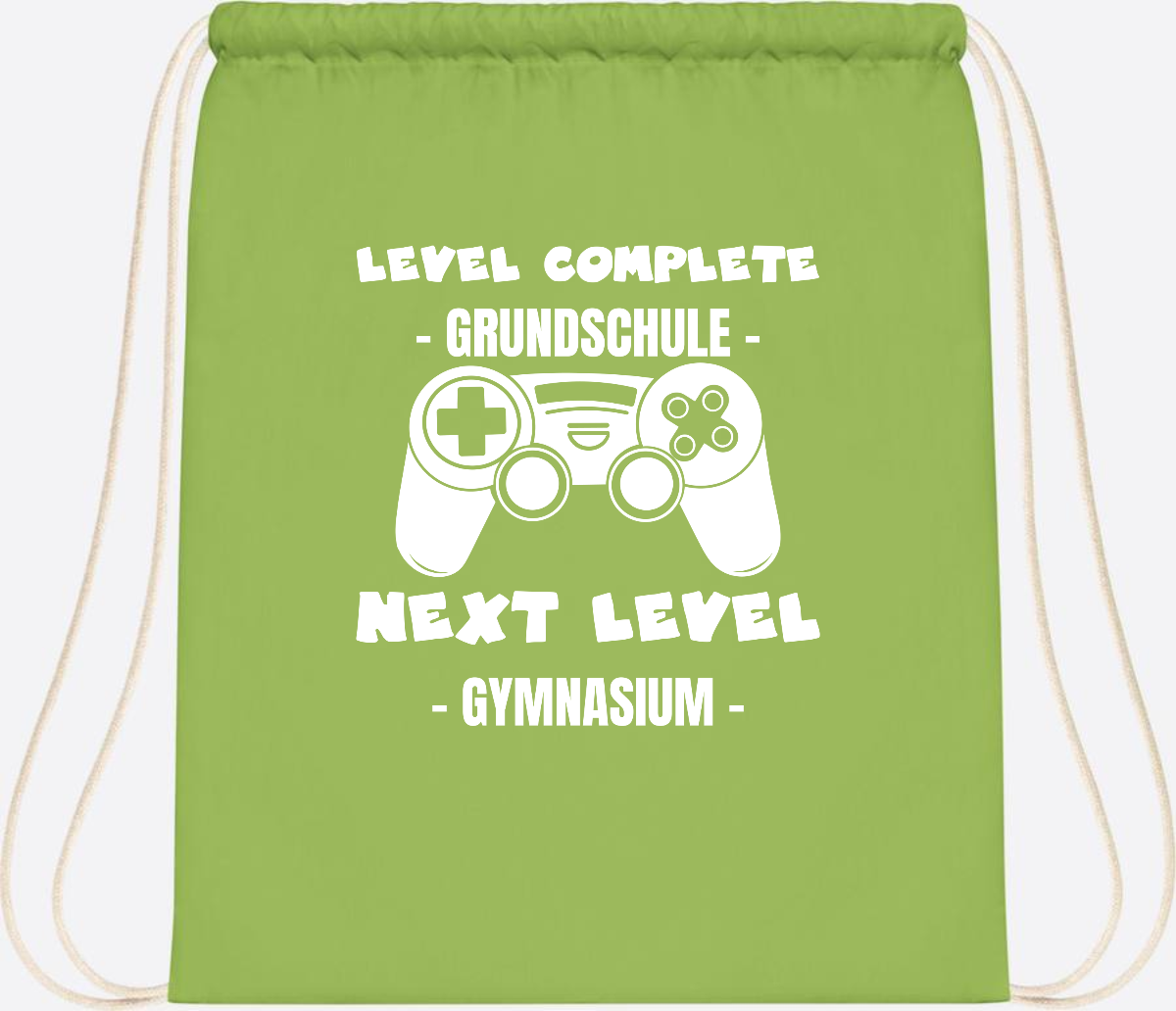Turnbeutel Level Complete Gymnasium – Personalisiert mit Name - Lime Green