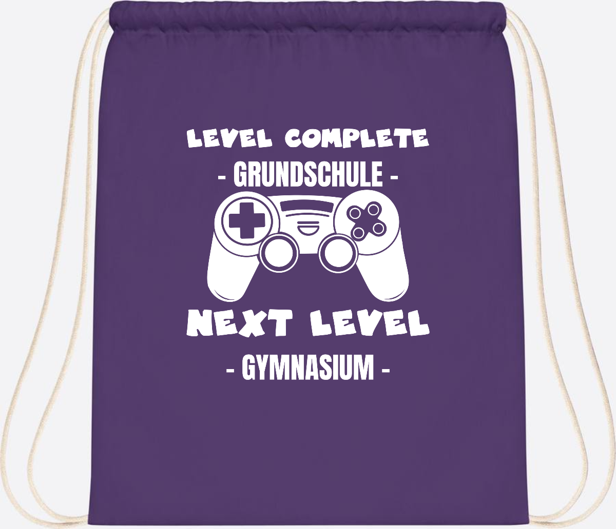 Turnbeutel Level Complete Gymnasium – Personalisiert mit Name - Purple
