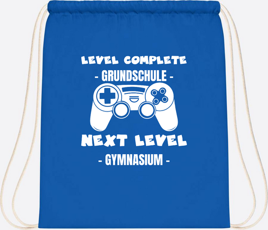 Turnbeutel Level Complete Gymnasium – Personalisiert mit Name - Sapphire Blue