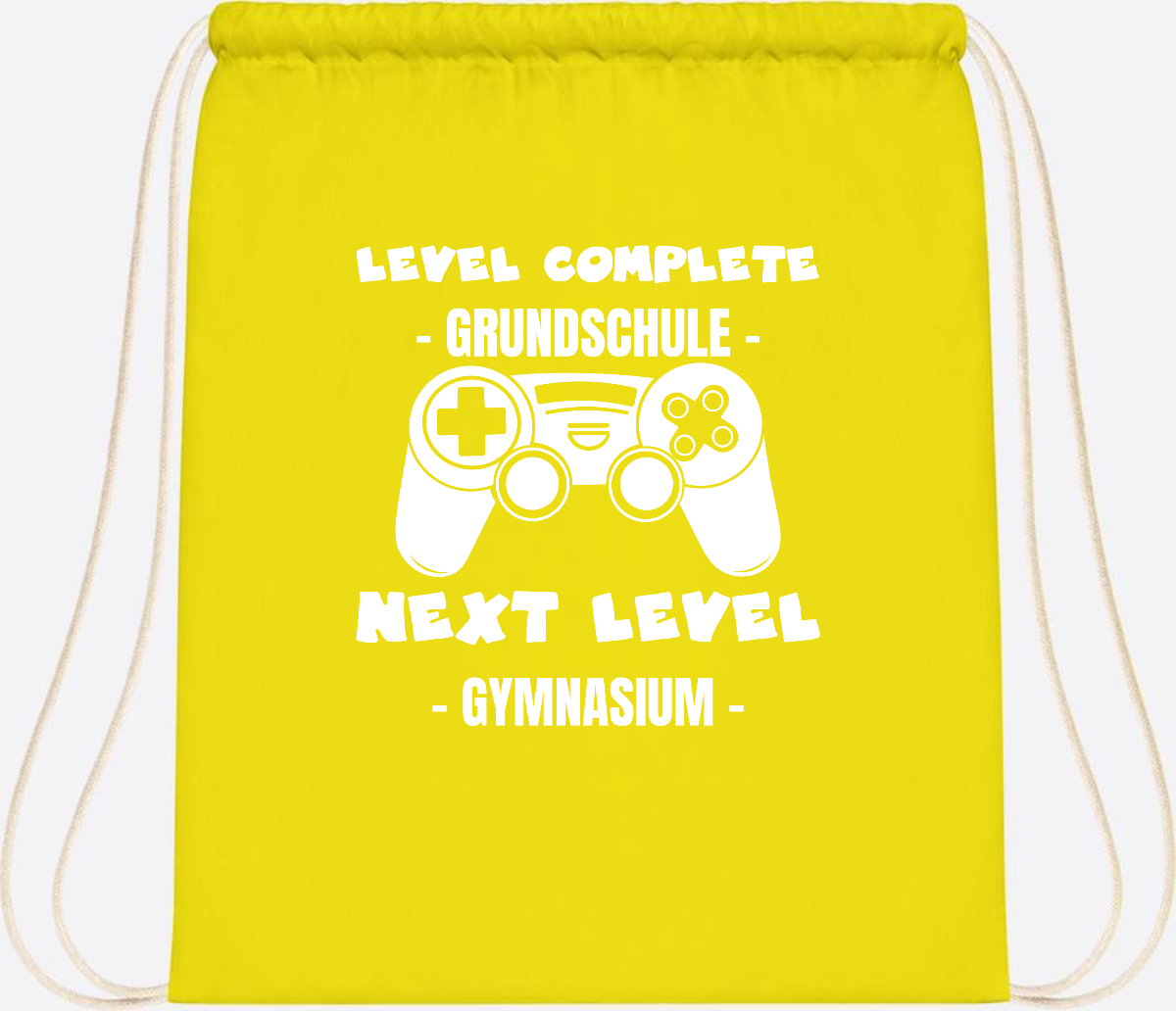 Turnbeutel Level Complete Gymnasium – Personalisiert mit Name - Yellow