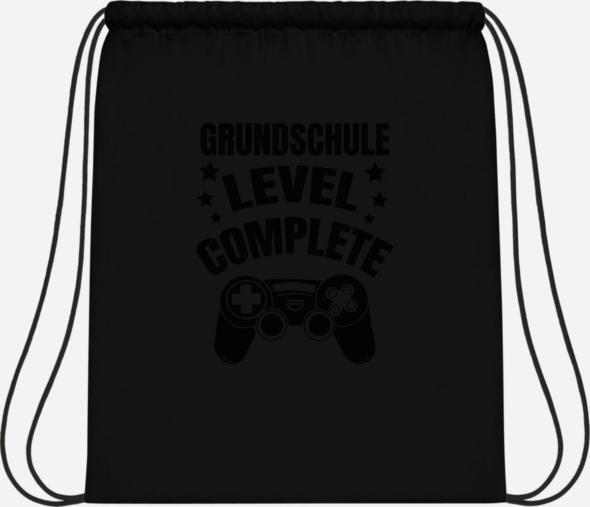 Turnbeutel mit Namen - Grundschule Level Complete Schwarz - Black/Black
