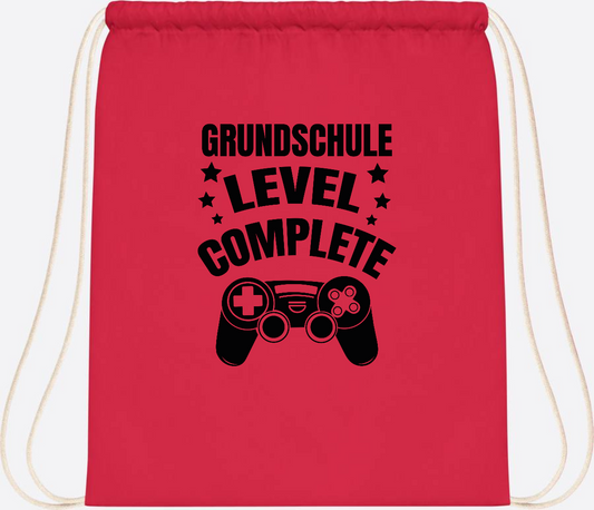 Turnbeutel mit Namen - Grundschule Level Complete Schwarz - Bright Red