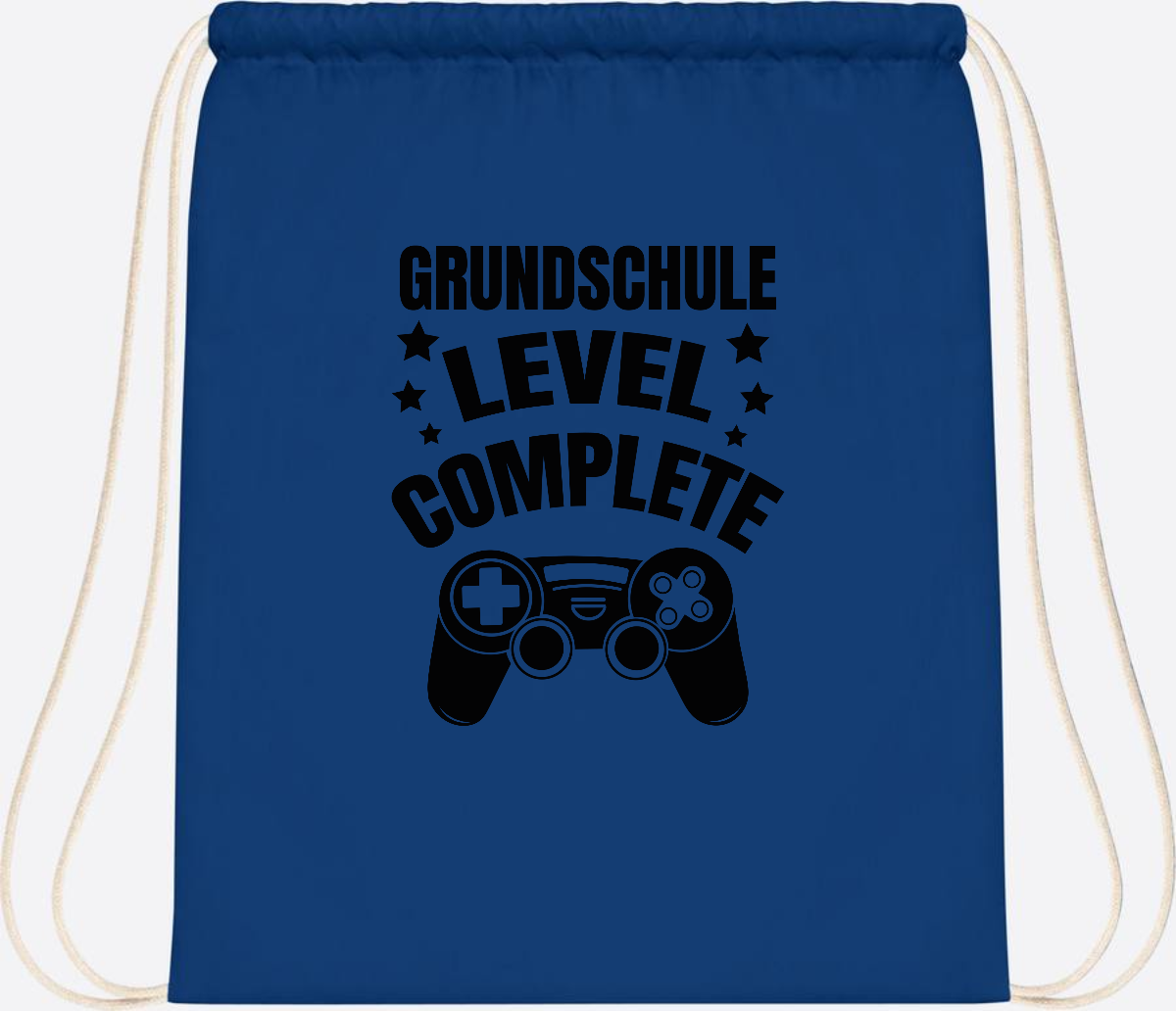 Turnbeutel mit Namen - Grundschule Level Complete Schwarz - Bright Royal