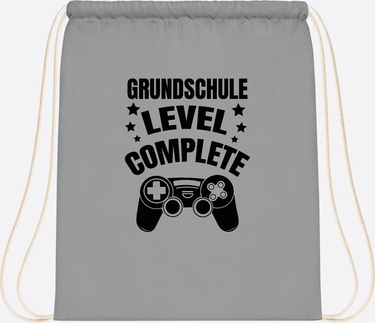 Turnbeutel mit Namen - Grundschule Level Complete Schwarz - Light Grey