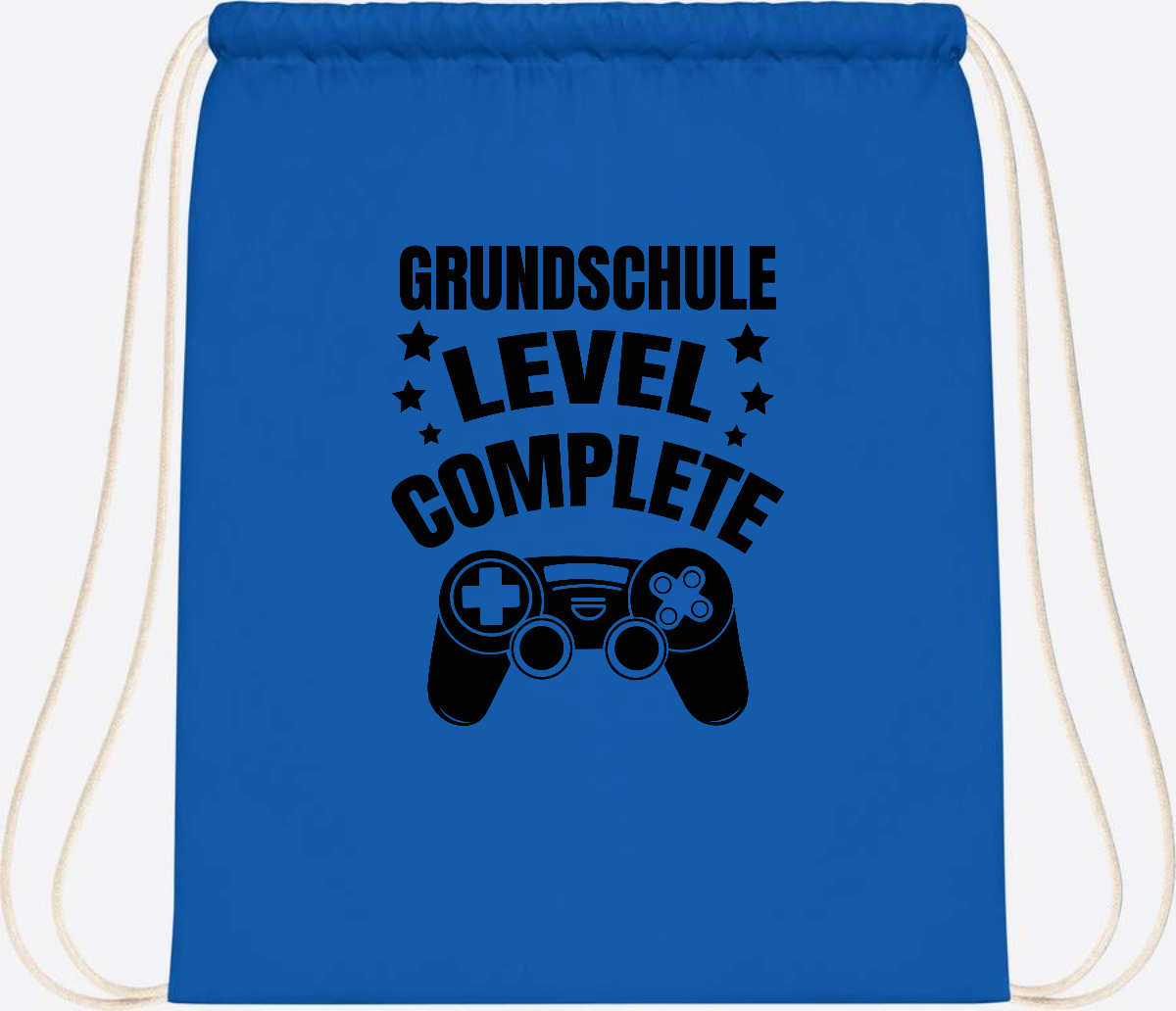 Turnbeutel mit Namen - Grundschule Level Complete Schwarz - Sapphire Blue