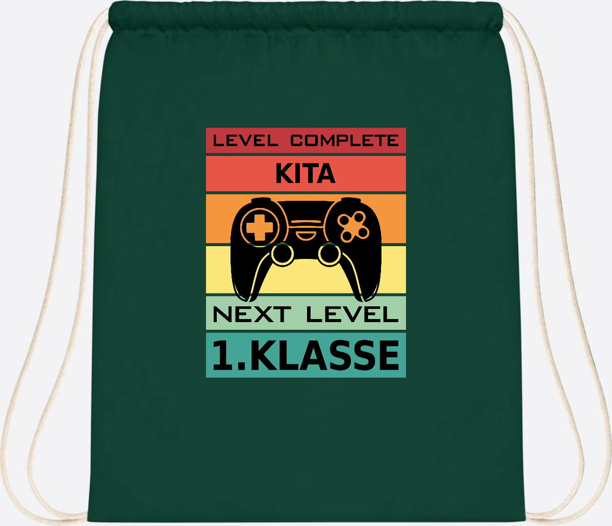 Turnbeutel Next Level 1. Klasse – Geschenk zur Einschulung - Bottle Green