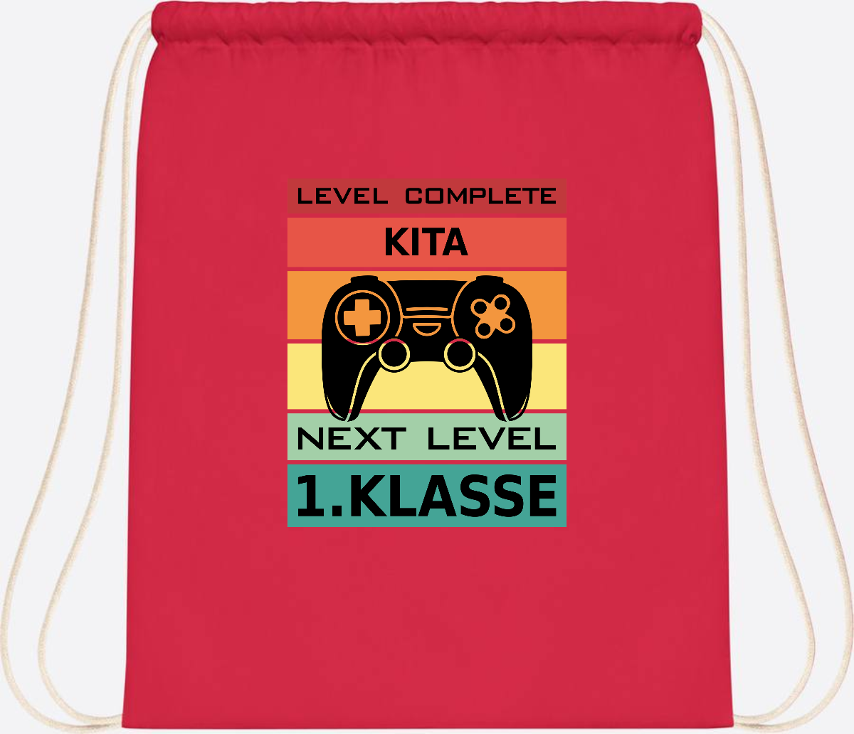 Turnbeutel Next Level 1. Klasse – Geschenk zur Einschulung - Bright Red