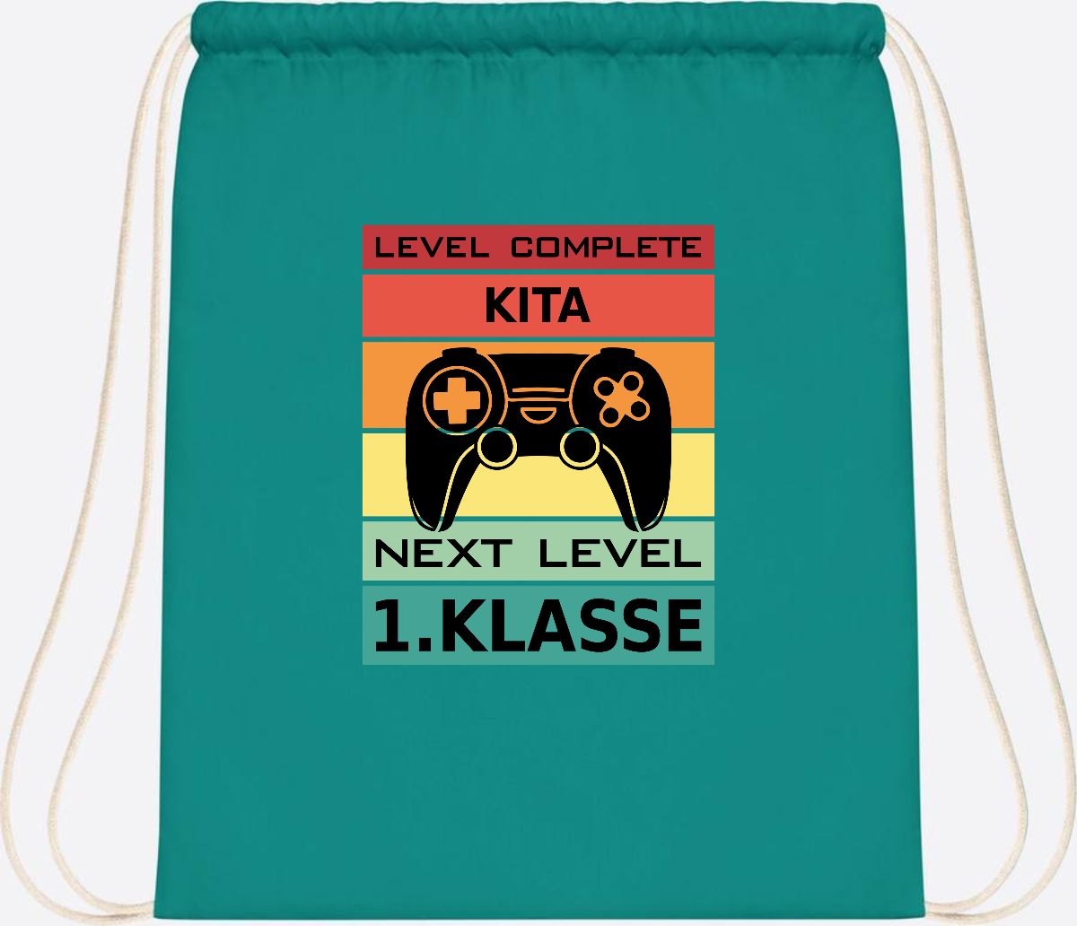 Turnbeutel Next Level 1. Klasse – Geschenk zur Einschulung - Emerald