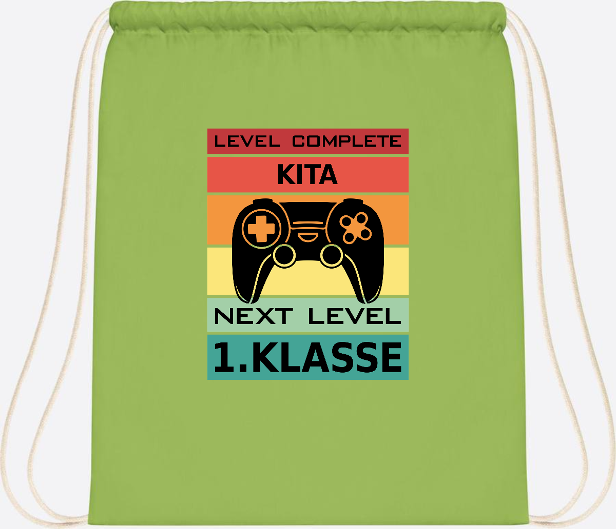 Turnbeutel Next Level 1. Klasse – Geschenk zur Einschulung - Lime Green