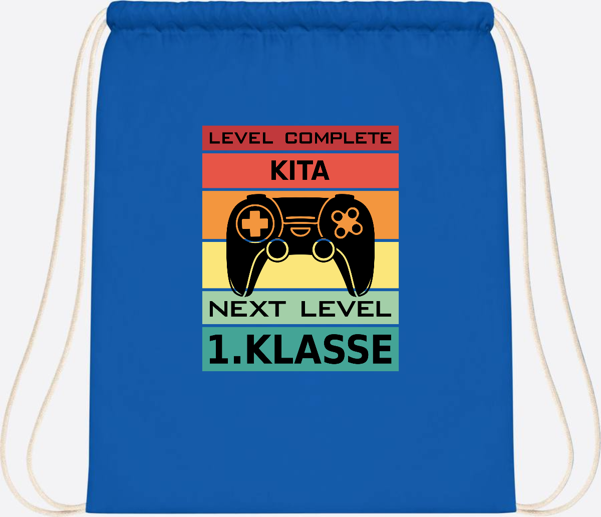 Turnbeutel Next Level 1. Klasse – Geschenk zur Einschulung - Sapphire Blue