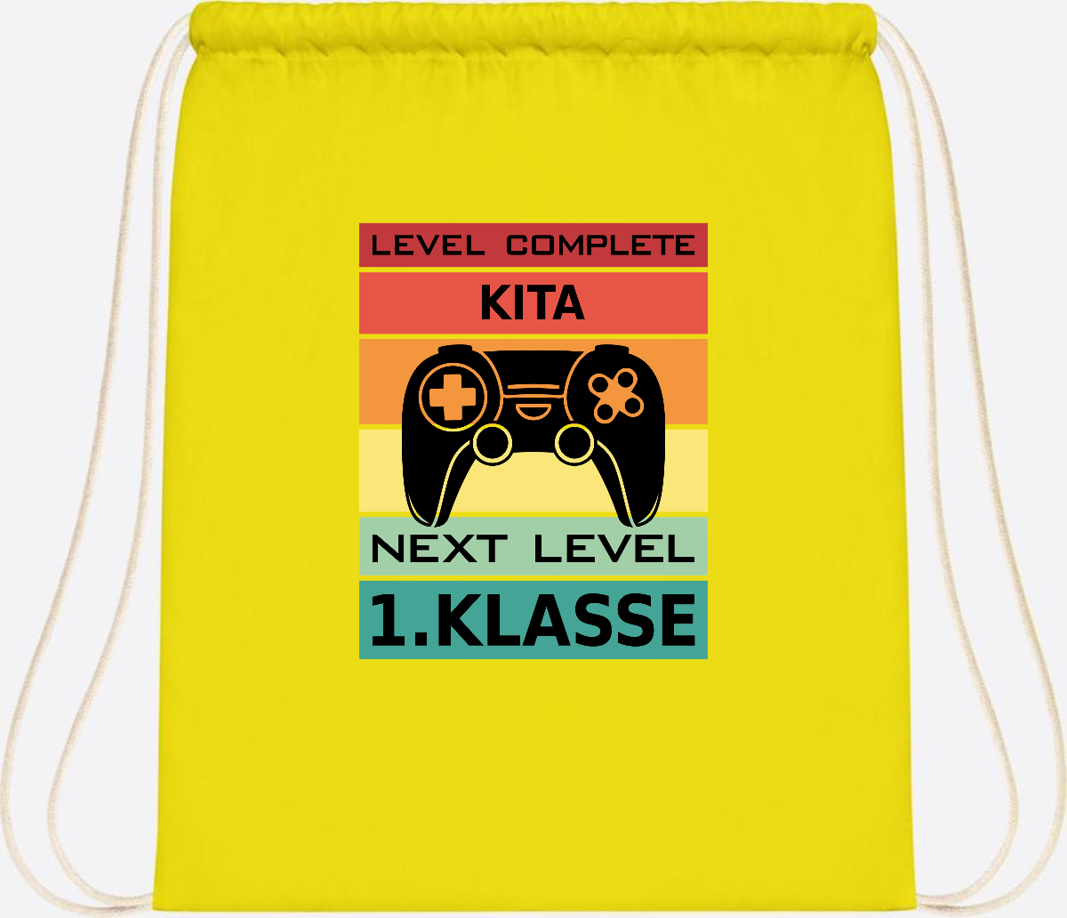Turnbeutel Next Level 1. Klasse – Geschenk zur Einschulung - Yellow