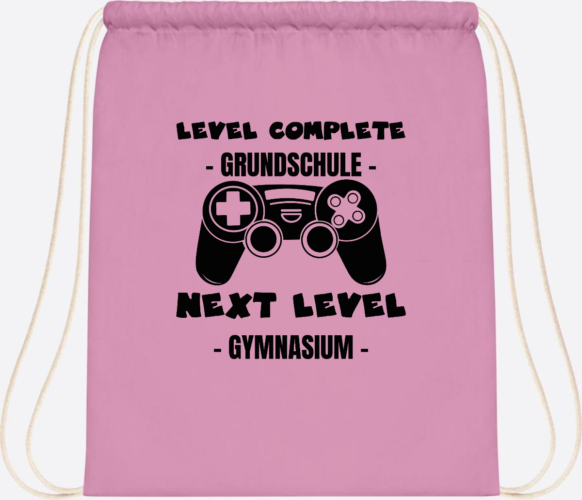 Turnbeutel Next Level Gymnasium – mit Wunschnamen - Classic Pink/White