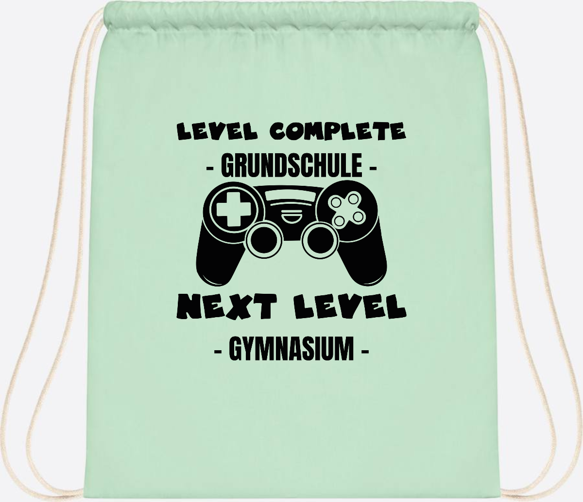 Turnbeutel Next Level Gymnasium – mit Wunschnamen - Pastel Mint/White