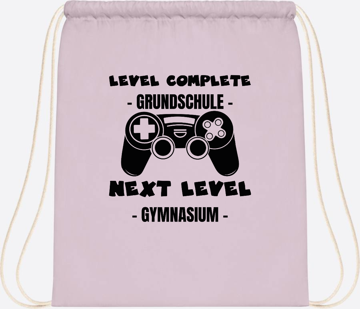 Turnbeutel Next Level Gymnasium – mit Wunschnamen - Pastel Pink/White