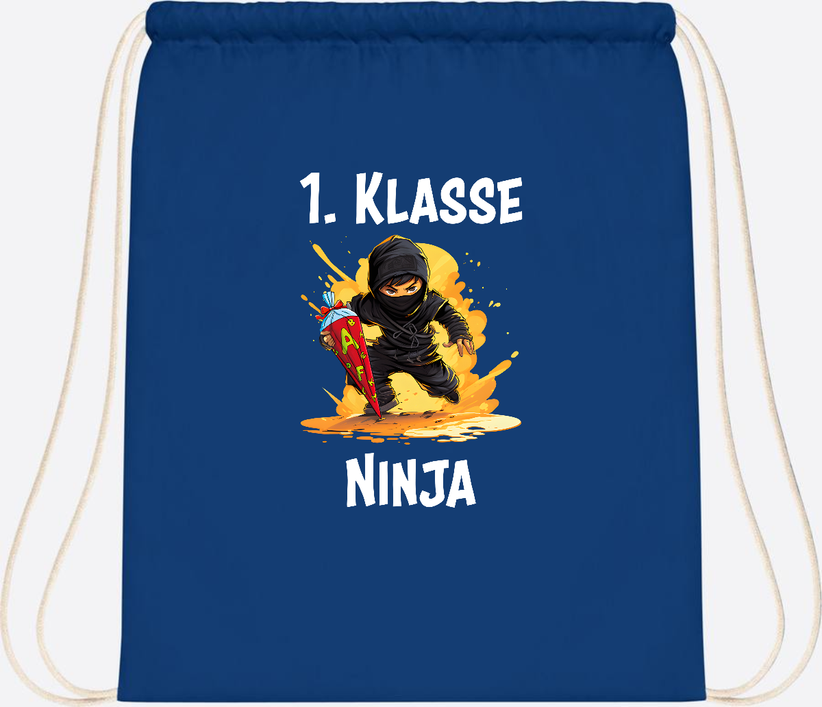 Turnbeutel Ninja zur Einschulung – Personalisiert mit Name - Bright Royal