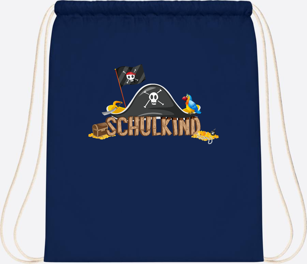 Turnbeutel Pirat Schulkind – Personalisiert zur Einschulung - French Navy