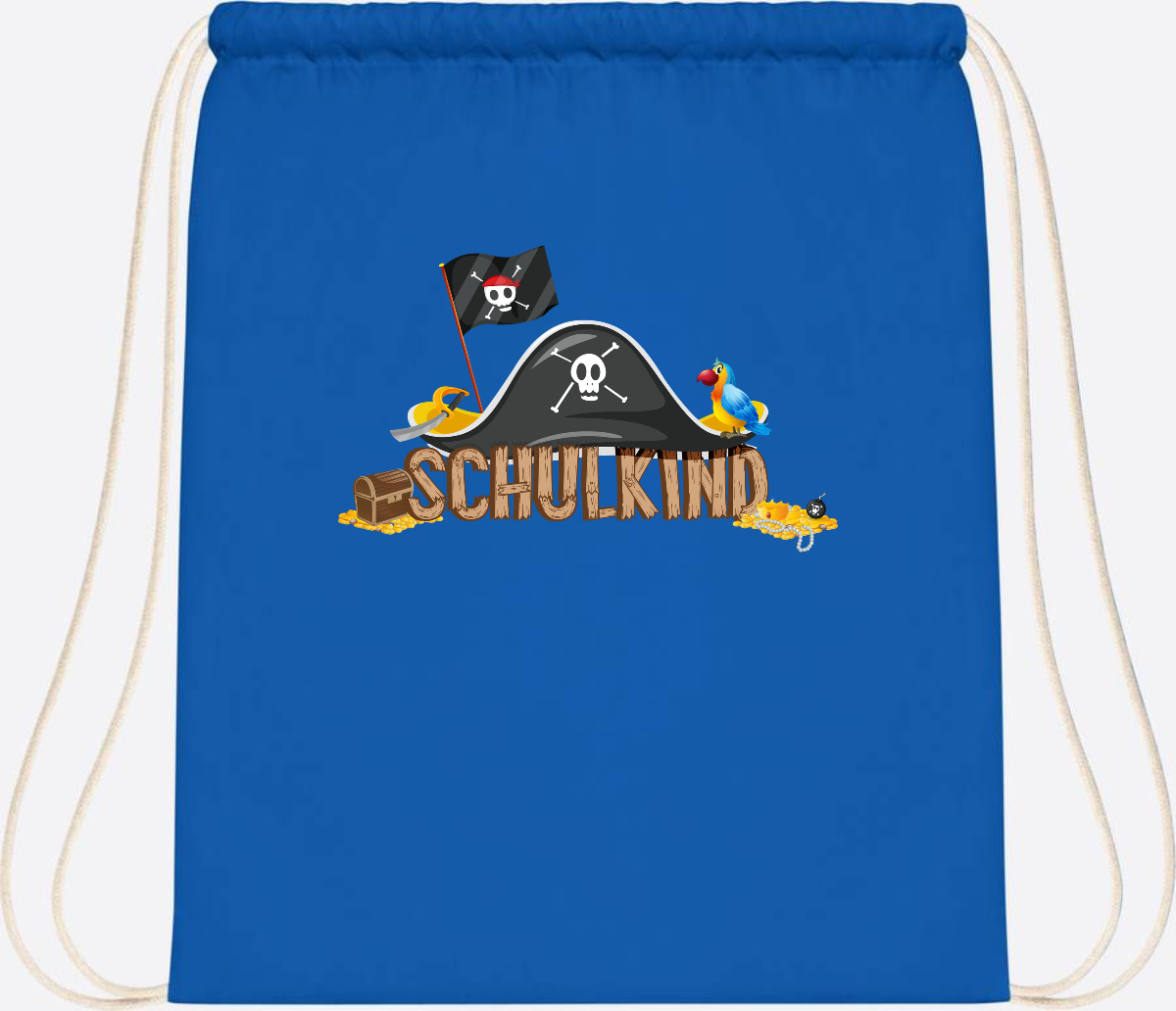 Turnbeutel Pirat Schulkind – Personalisiert zur Einschulung - Sapphire Blue