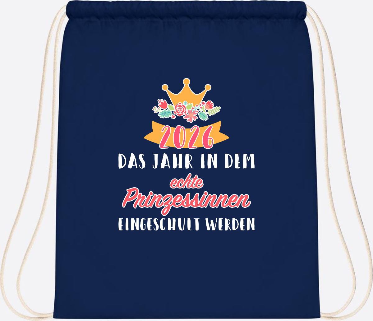 Turnbeutel Prinzessin 2026 mit Name – Geschenk zur Einschulung - French Navy