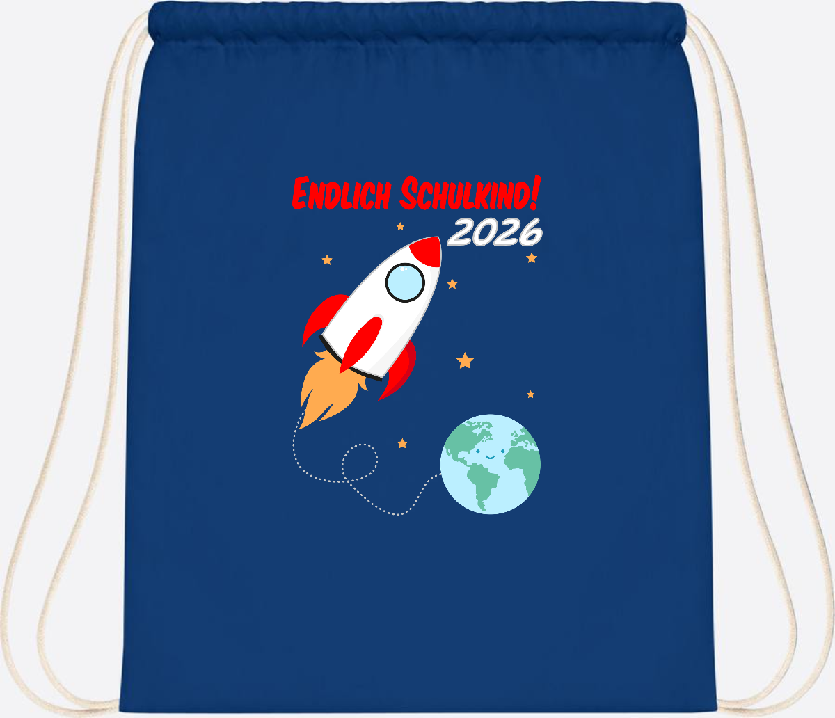 Turnbeutel Rakete 2026: Endlich Schulkind mit Wunschname - Bright Royal