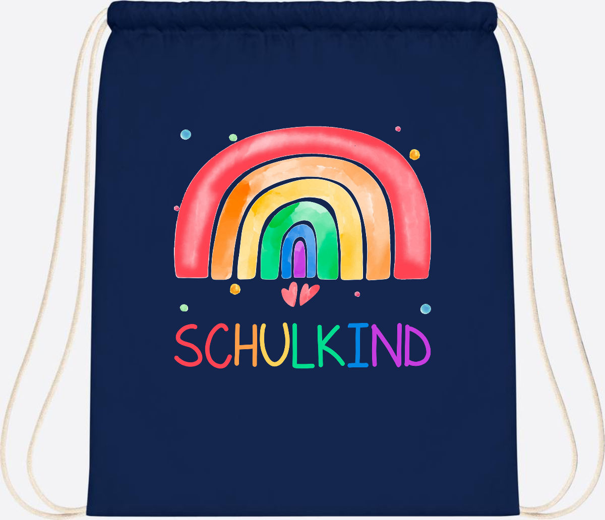 Turnbeutel Regenbogen Schulkind – Personalisiert mit Name - French Navy