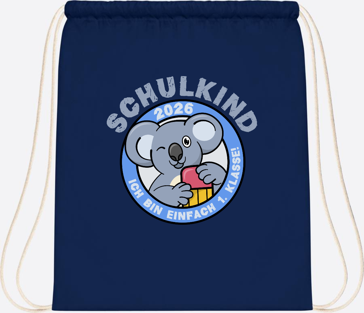 Turnbeutel Schulkind 2026 – 1. Klasse Koala mit Name - French Navy