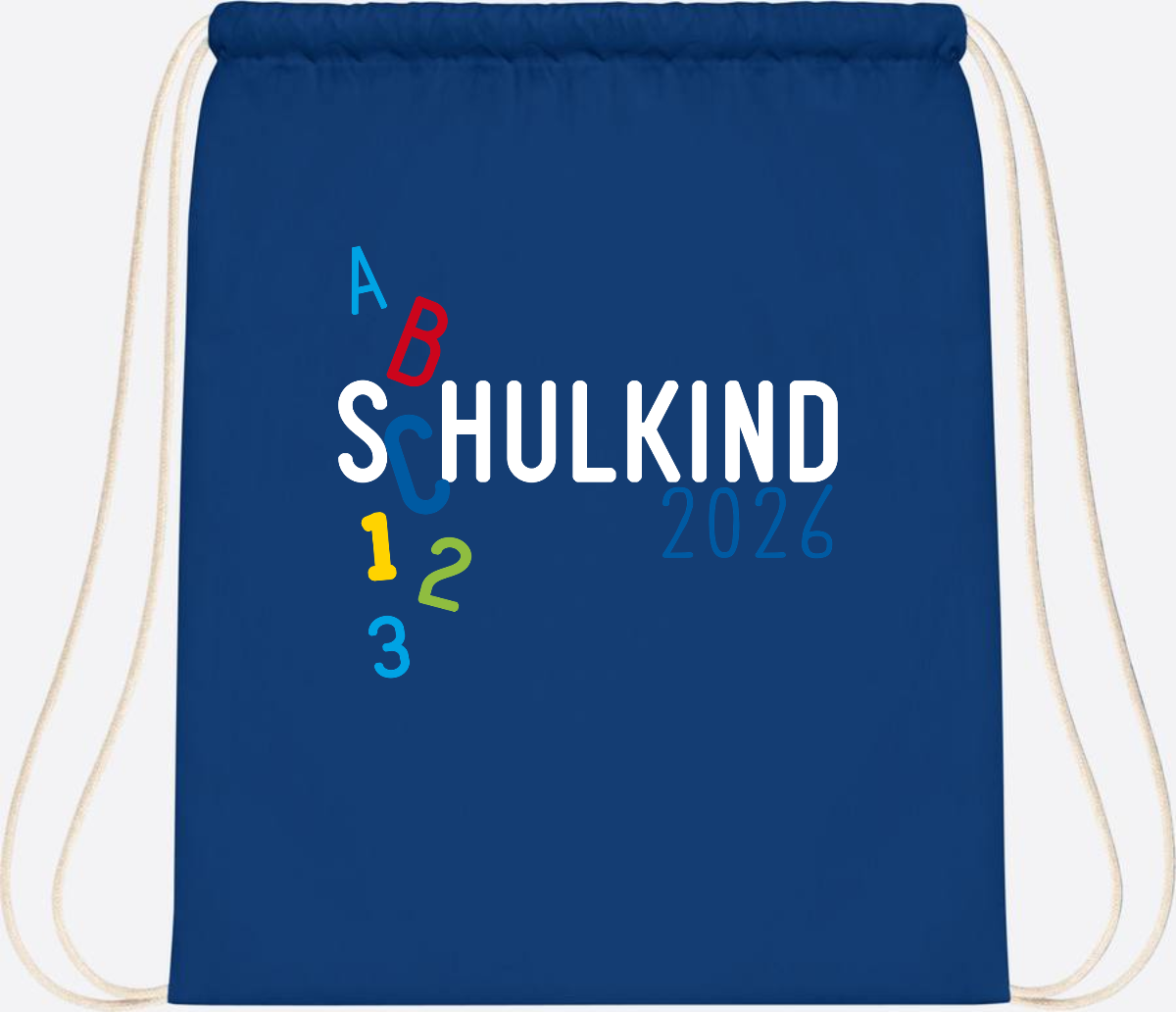 Turnbeutel Schulkind 2026 ABC – Personalisiert mit Name - Bright Royal