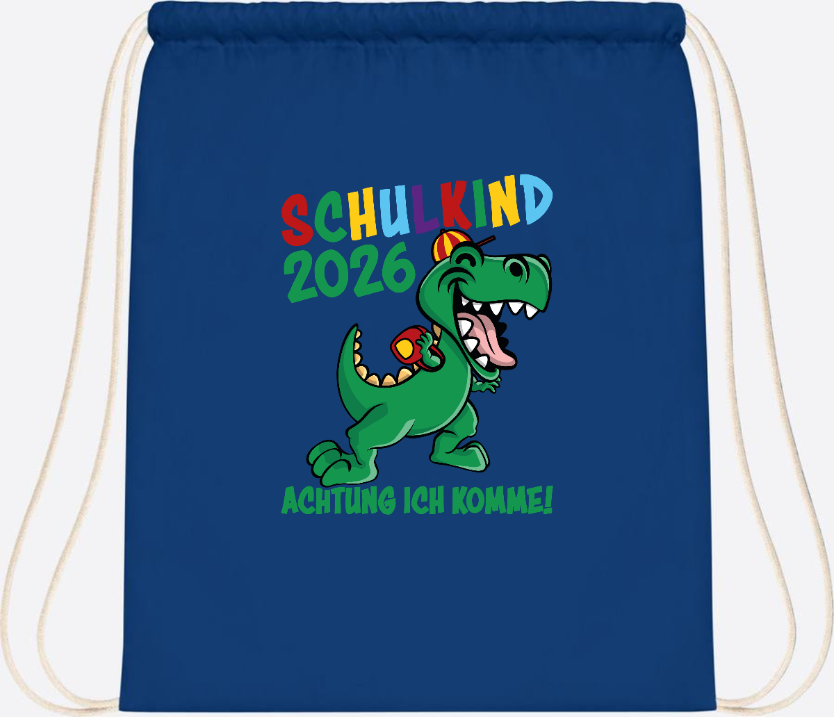 Turnbeutel Schulkind 2026 Achtung ich komme! mit Wunschname - Bright Royal