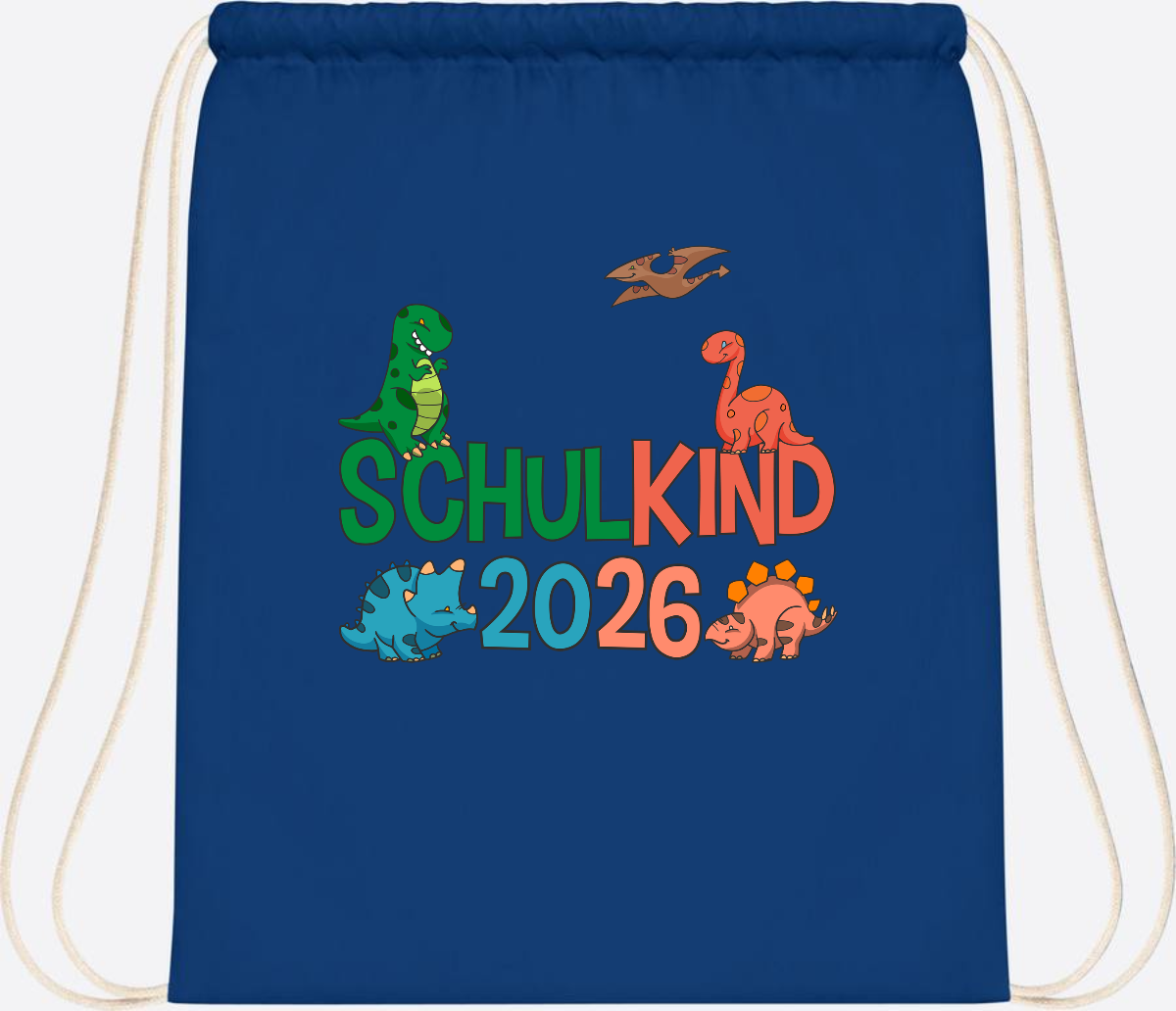 Turnbeutel Schulkind 2026 Dino – Geschenk zur Einschulung - Bright Royal