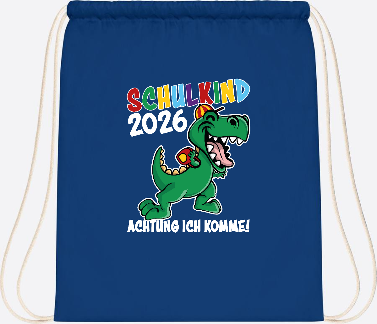 Turnbeutel Schulkind 2026 Dino – Personalisiert mit Name - Bright Royal