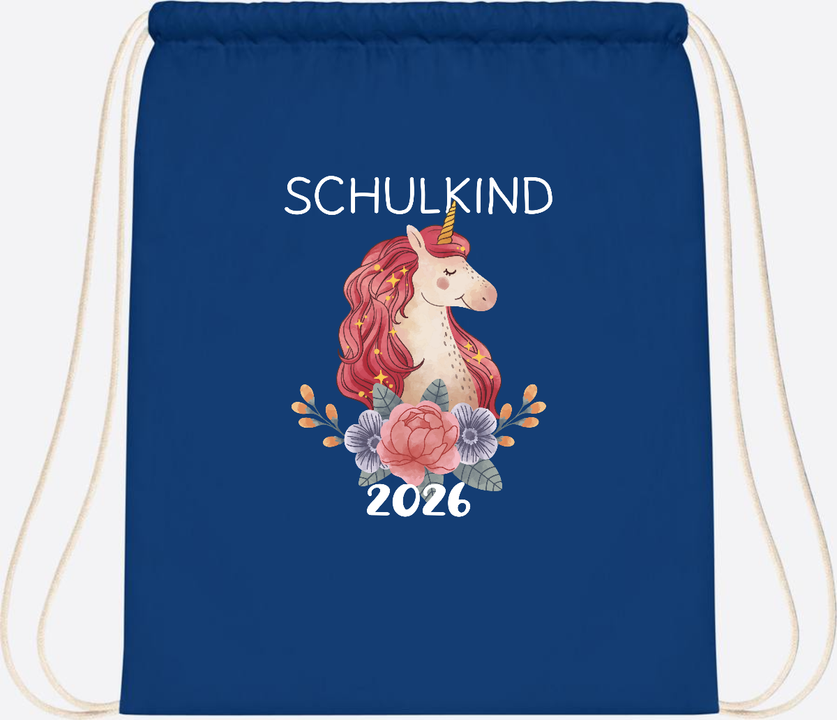 Turnbeutel Schulkind 2026 Einhorn – Personalisiert mit Name - Bright Royal