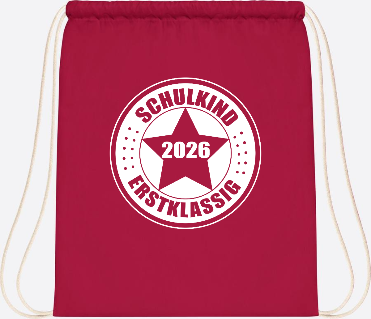 Turnbeutel Schulkind 2026 Erstklassig mit Namen zur Einschulung - Classic Red