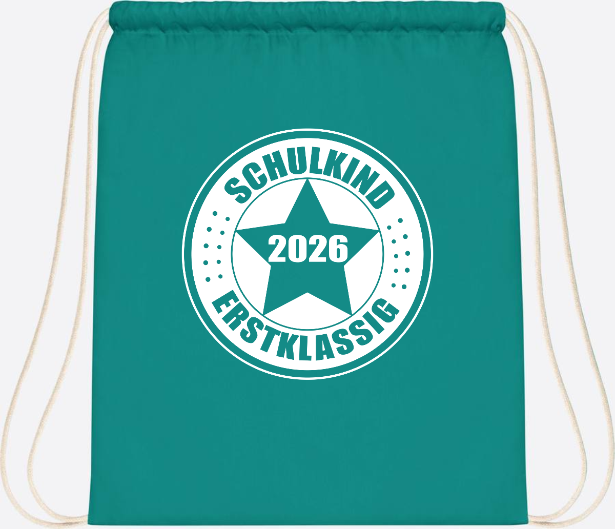 Turnbeutel Schulkind 2026 Erstklassig mit Namen zur Einschulung - Emerald