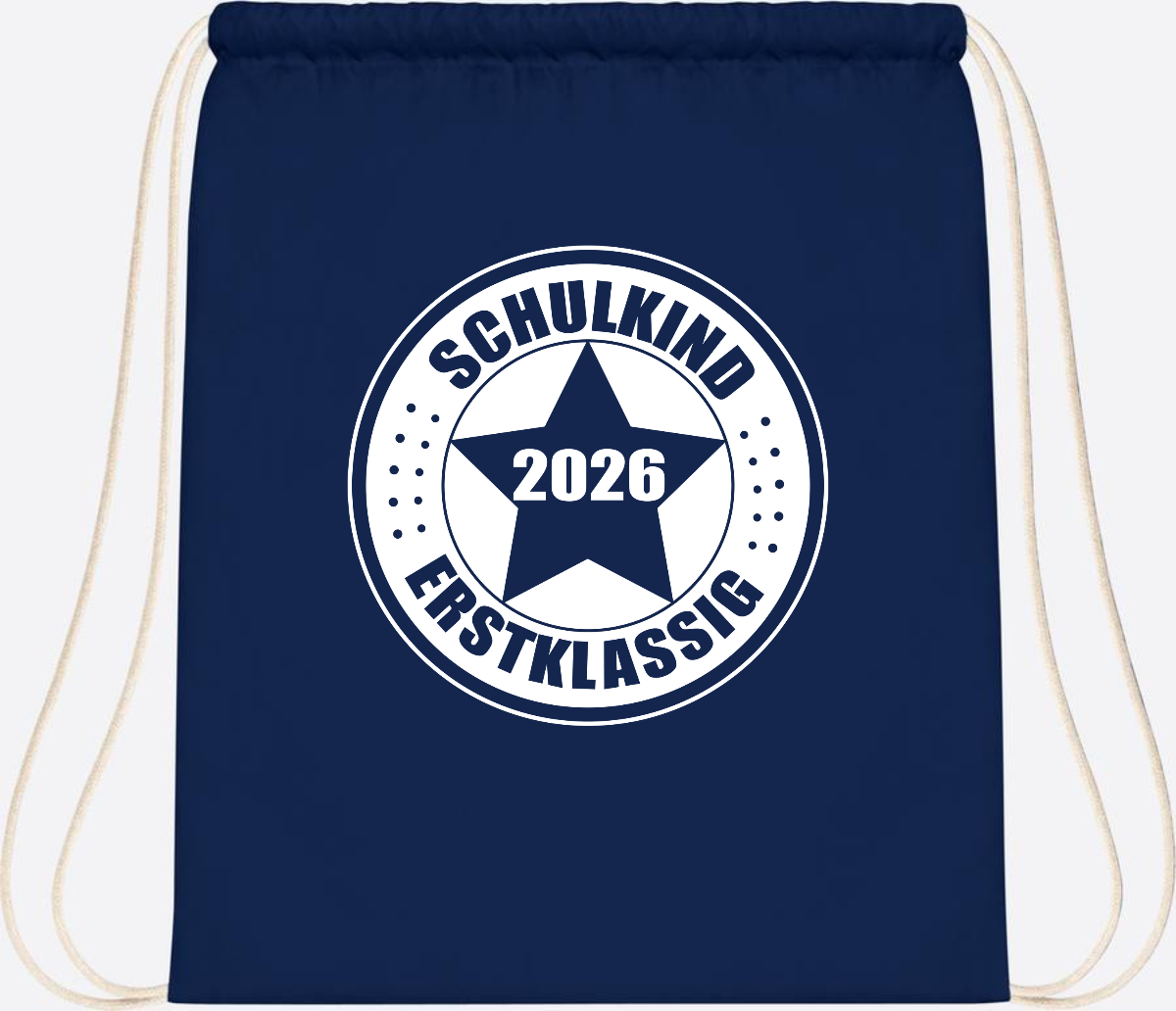 Turnbeutel Schulkind 2026 Erstklassig mit Namen zur Einschulung - French Navy