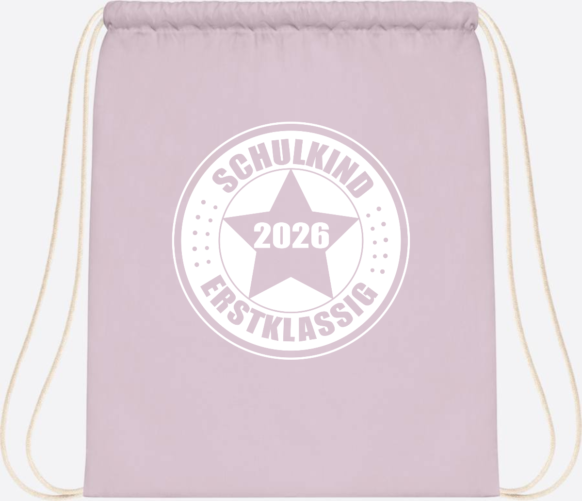 Turnbeutel Schulkind 2026 Erstklassig mit Namen zur Einschulung - Pastel Pink/White