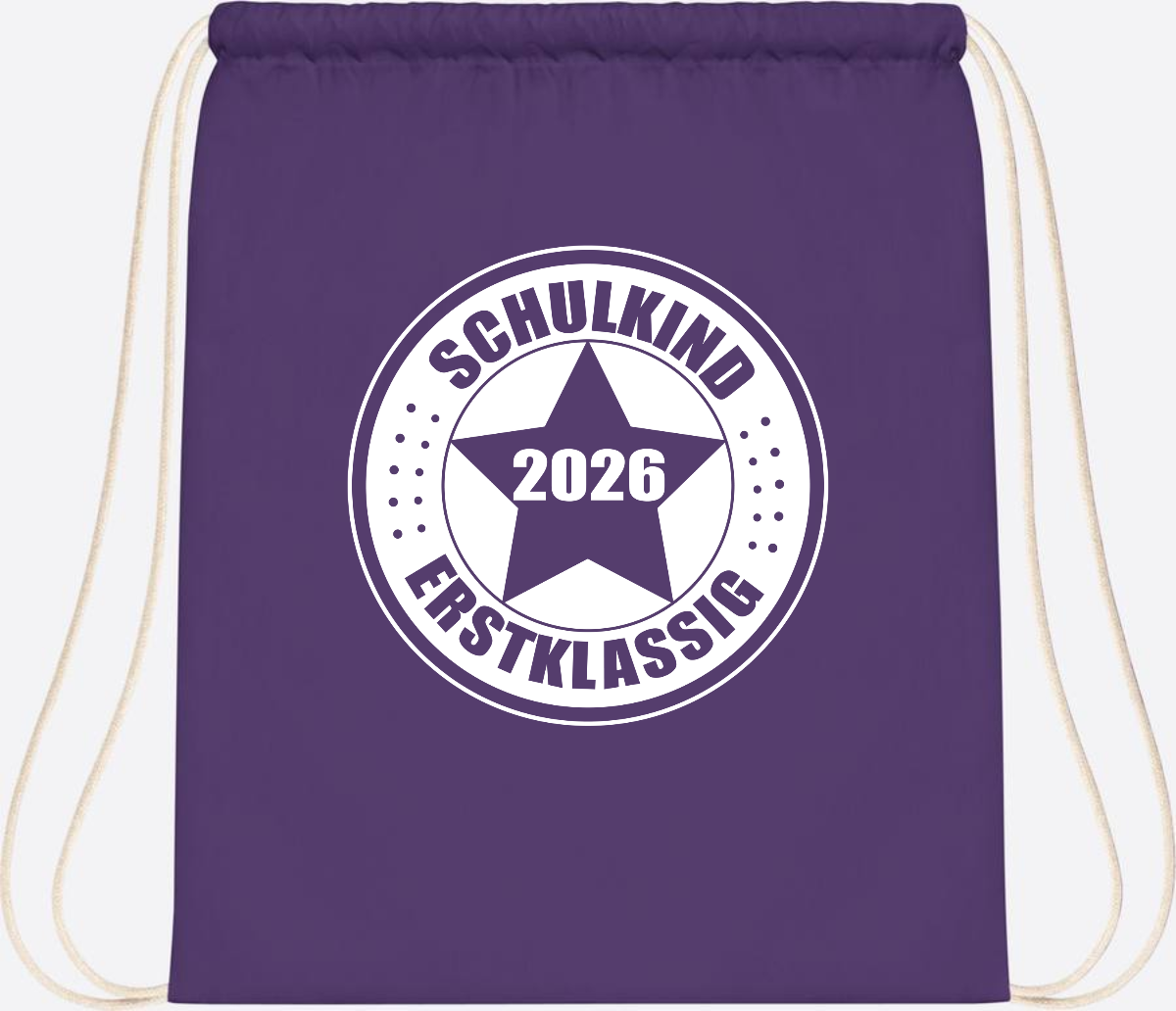 Turnbeutel Schulkind 2026 Erstklassig mit Namen zur Einschulung - Purple