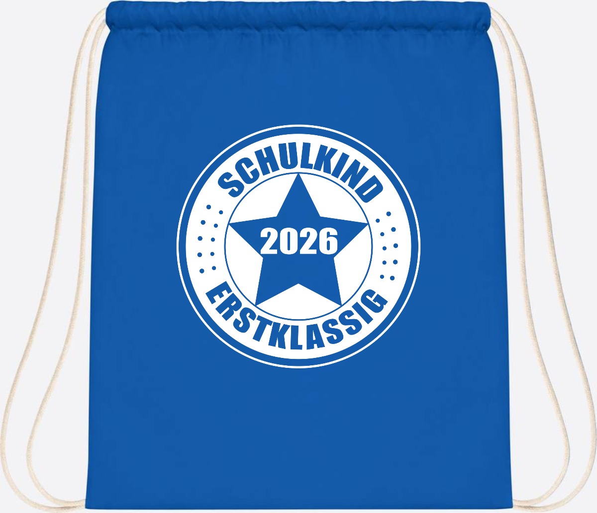 Turnbeutel Schulkind 2026 Erstklassig mit Namen zur Einschulung - Sapphire Blue