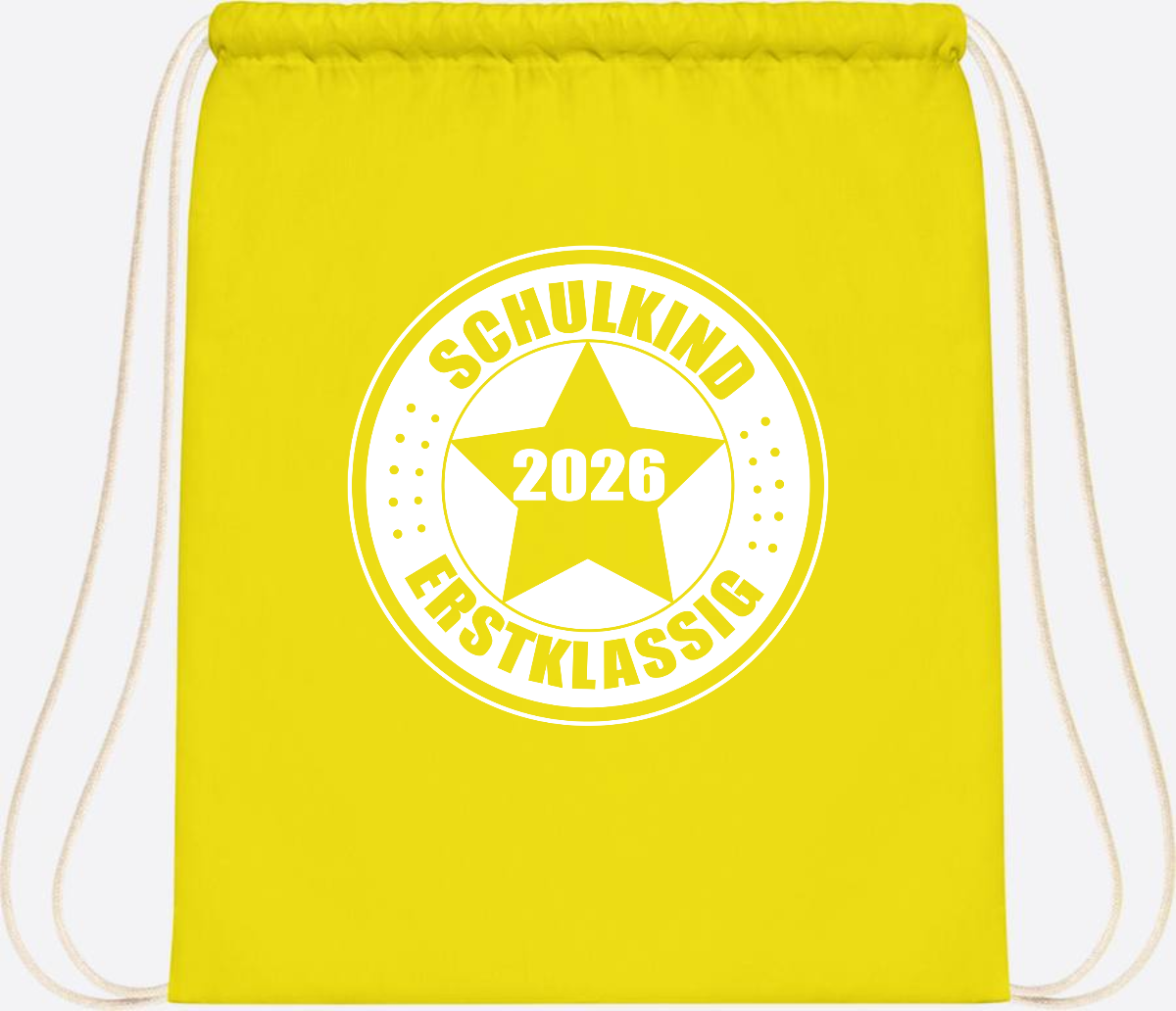 Turnbeutel Schulkind 2026 Erstklassig mit Namen zur Einschulung - Yellow