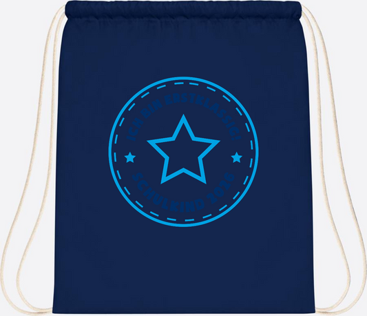 Turnbeutel Schulkind 2026 – Erstklassig Stern Blau - French Navy