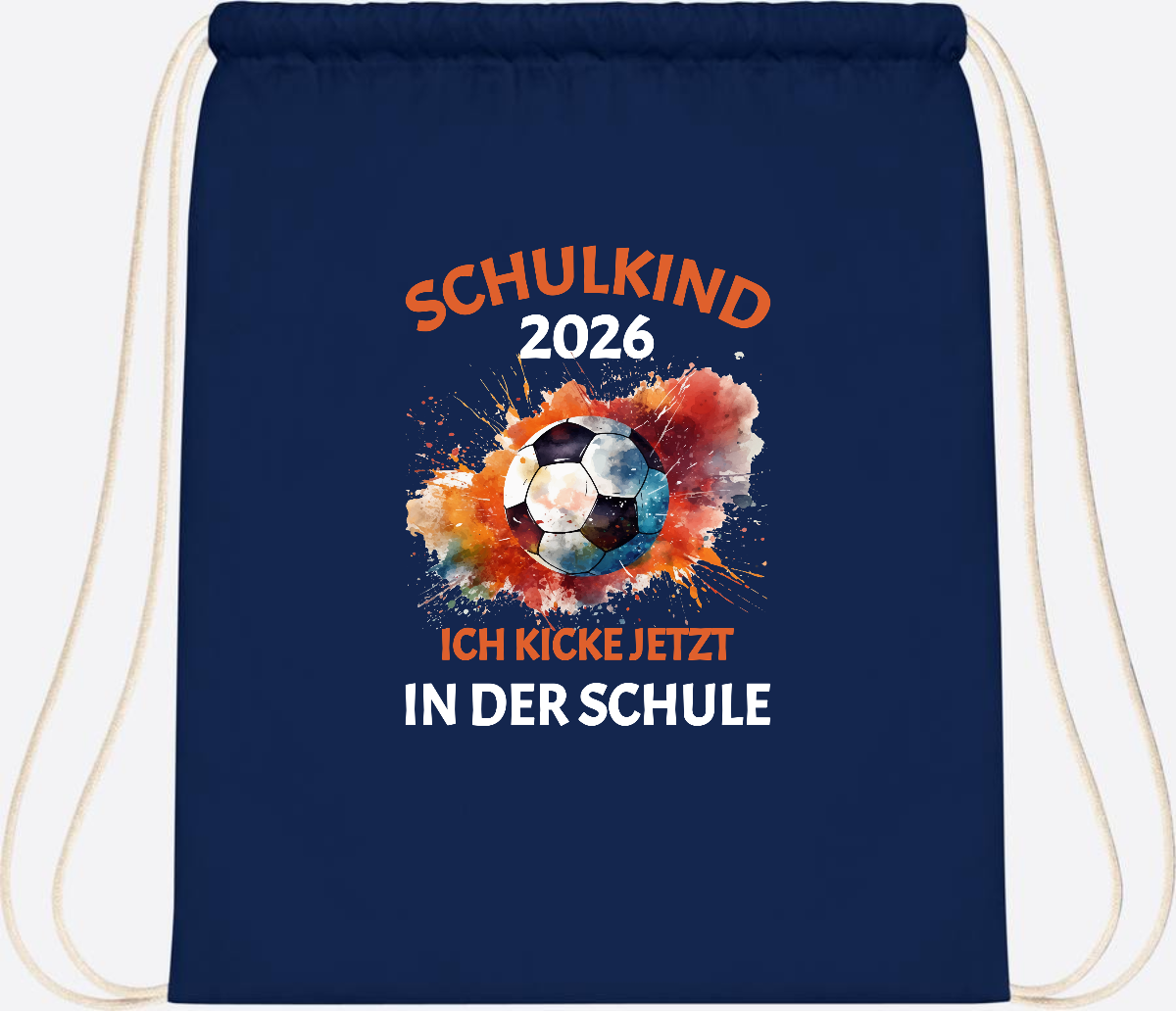 Turnbeutel Schulkind 2026 – Ich kicke jetzt in der Schule - French Navy