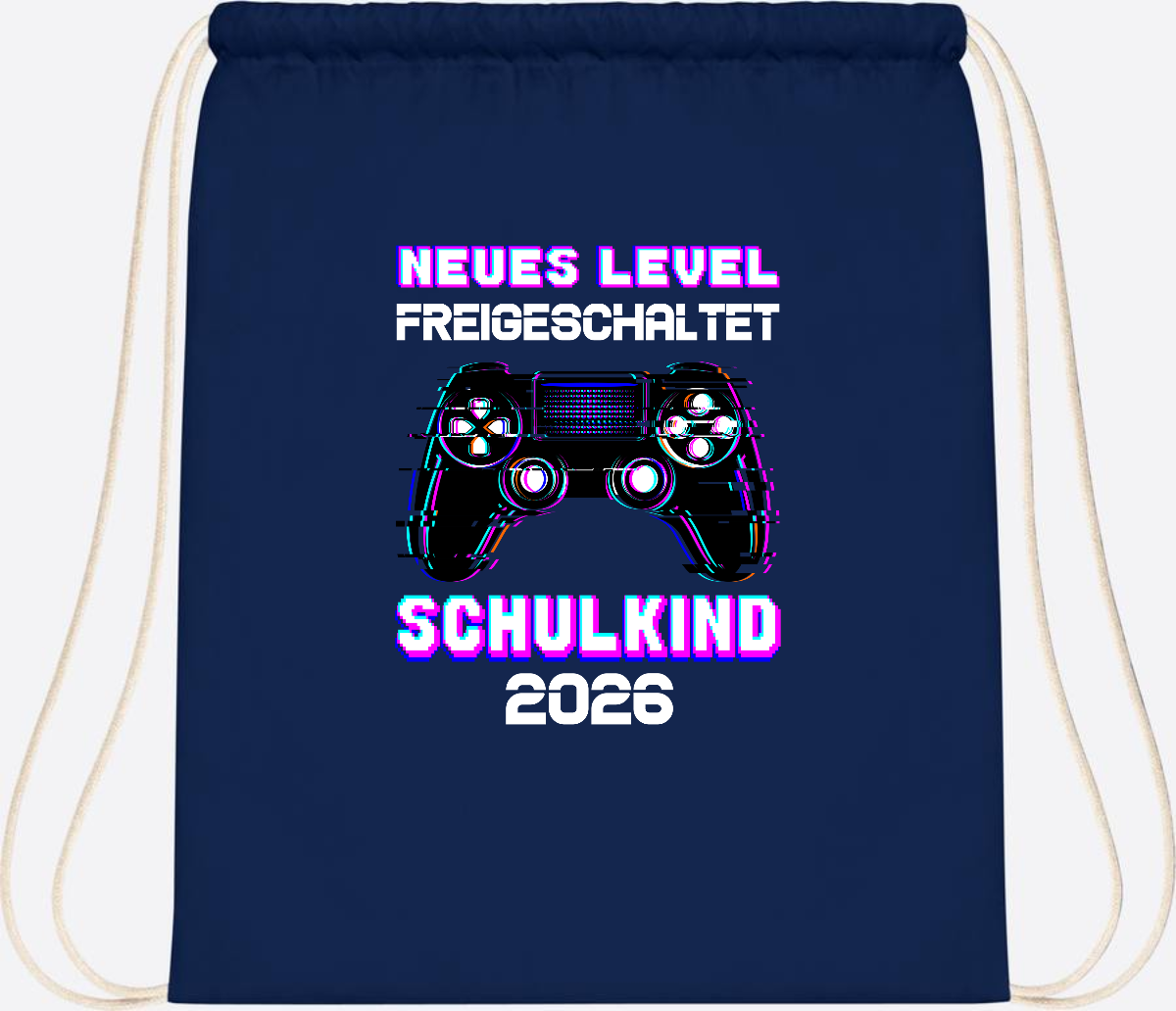 Turnbeutel Schulkind 2026 - Neues Level freigeschaltet Gamer - French Navy