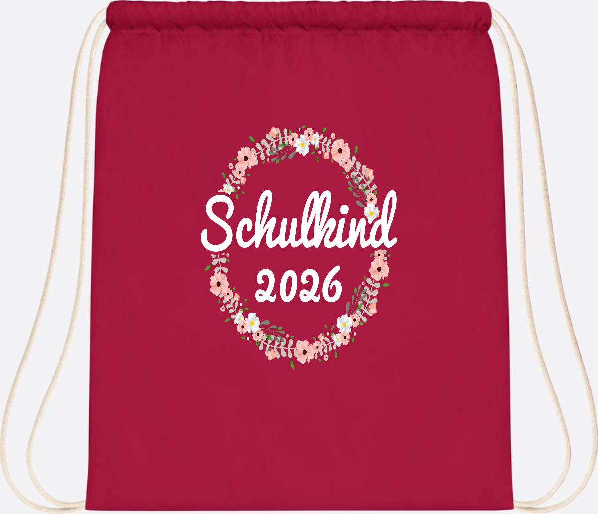 Turnbeutel Schulkind 2026 – Personalisiert mit Namen - Classic Red