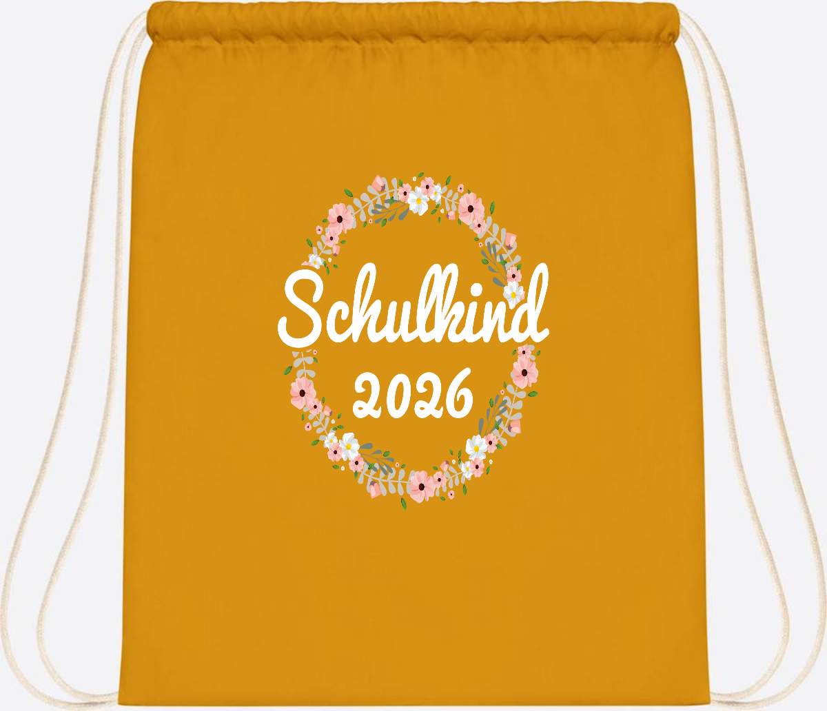 Turnbeutel Schulkind 2026 – Personalisiert mit Namen - Mustard
