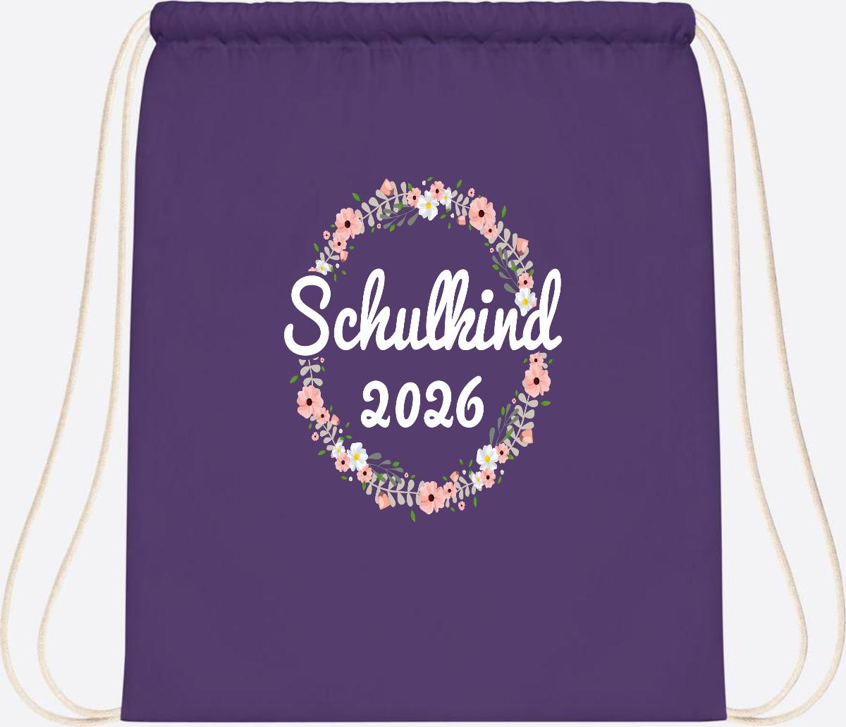 Turnbeutel Schulkind 2026 – Personalisiert mit Namen - Purple