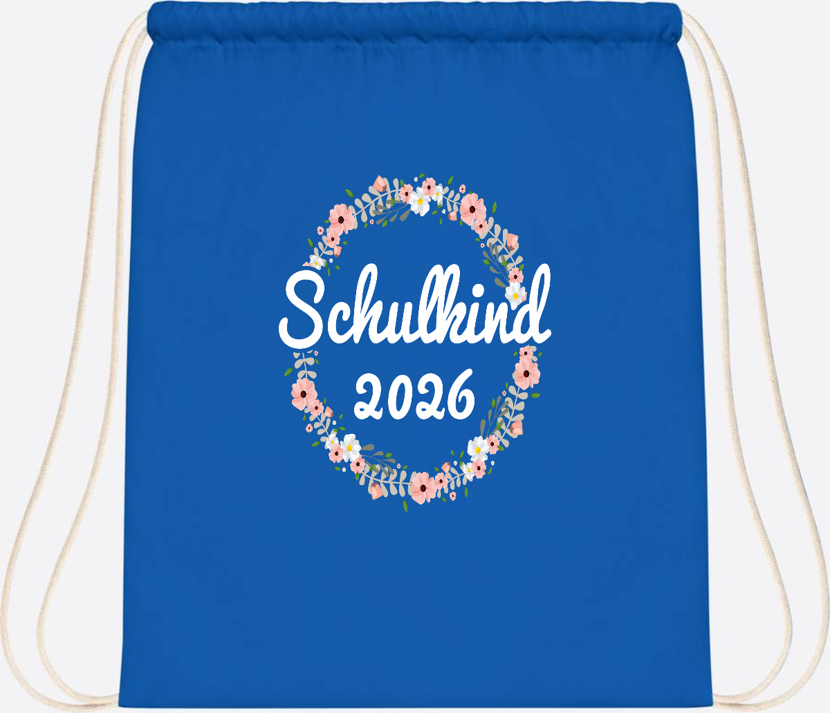 Turnbeutel Schulkind 2026 – Personalisiert mit Namen - Sapphire Blue