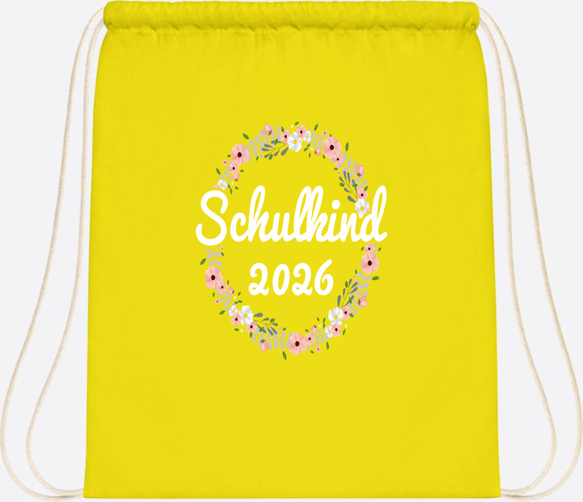 Turnbeutel Schulkind 2026 – Personalisiert mit Namen - Yellow