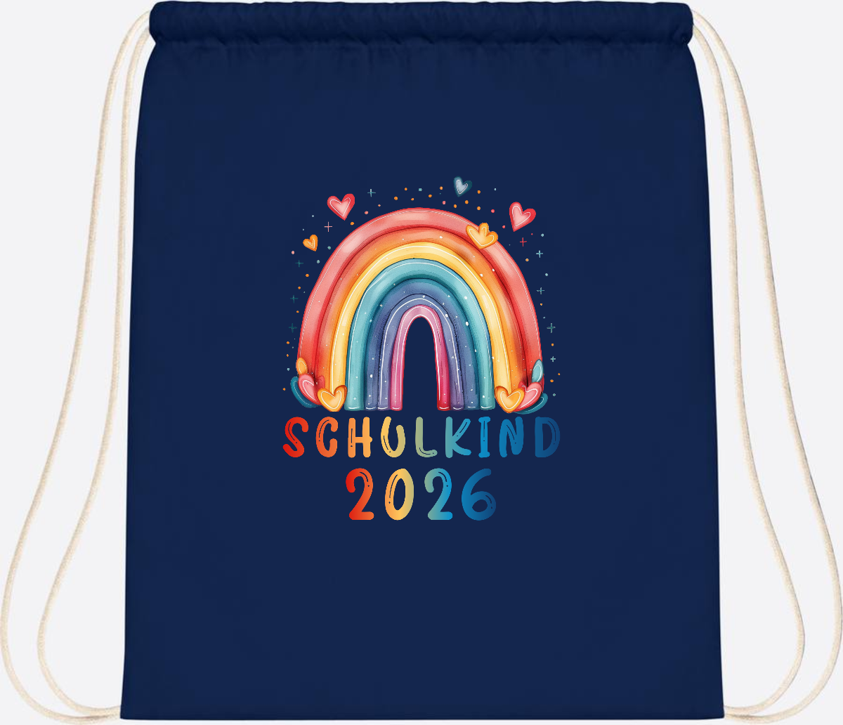 Turnbeutel Schulkind 2026 Regenbogen – Geschenk zur Einschulung - French Navy